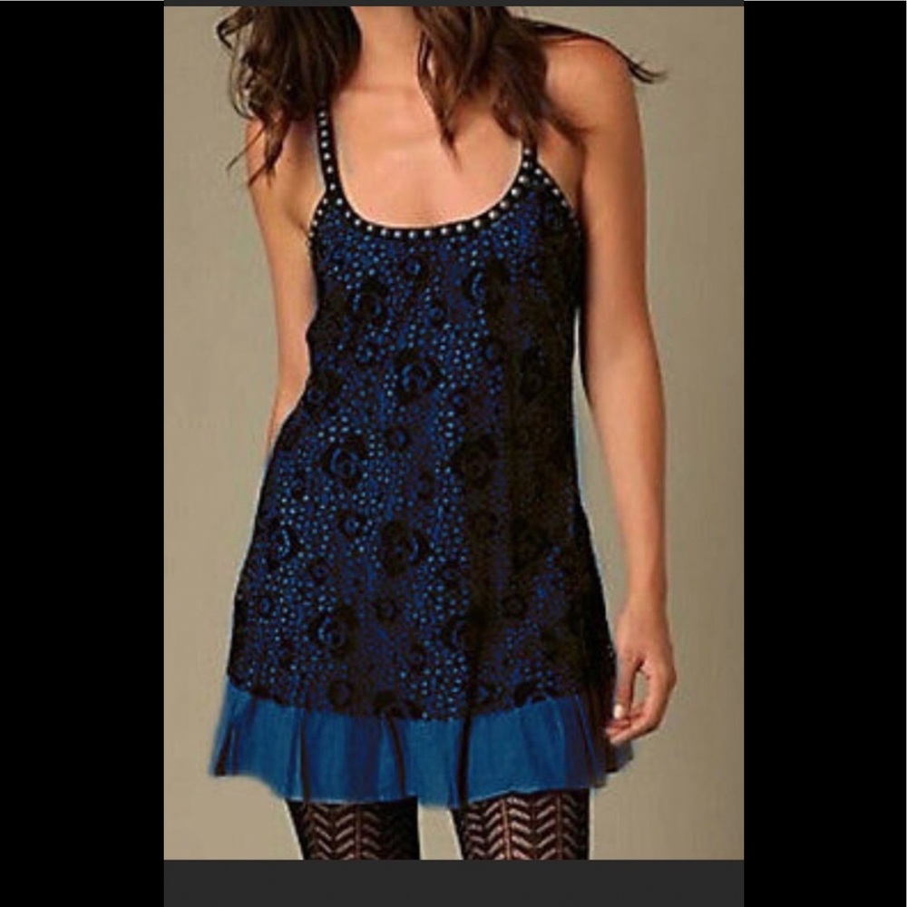 Free people blue lace sz 0 beautiful dress